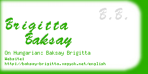 brigitta baksay business card